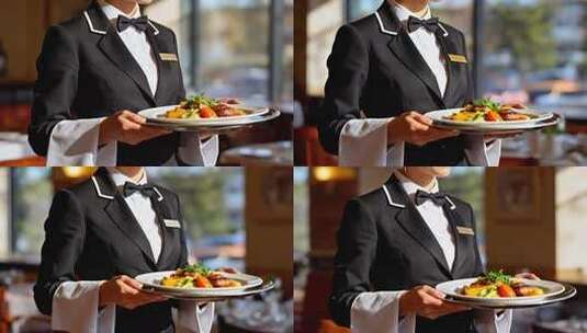 中餐厅服务员上菜